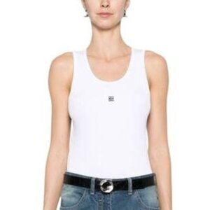 Givenchy White Logo Tank Top